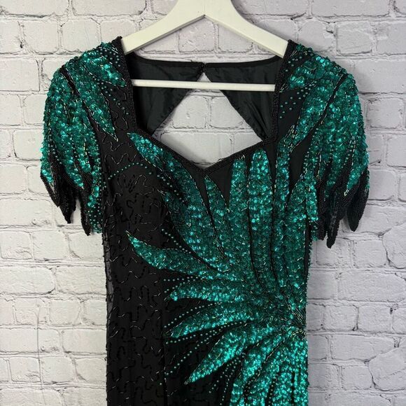 Vintage Alyce Designs Beaded Sequin Formal Gown Dress Size 8 - Picture 2 of 16